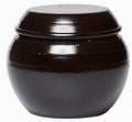 Earthenware Onggi Korean Traditional Clay Jar Mini Ceramic Canister/Handmade Food Sauce Storage Container for Tea, Coffee Bean, Salt/Breathing Clay Pot Kimchi Fermentation Crock (1L(34oz))