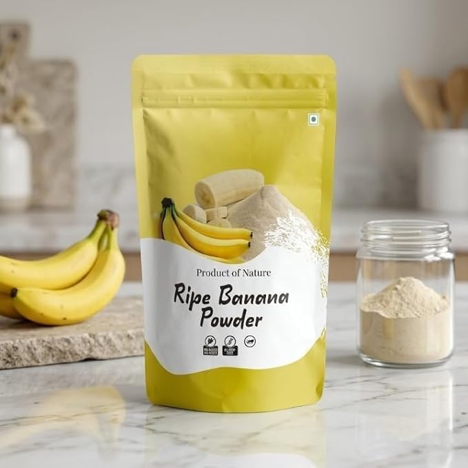 JB Ripe Banana Powder 200 Gm, for South Koreans Banana Milk for Baby Food, for Food| Juice| Smoothie| Ingredient in Beverages, Cooking,Baking, Cosmetics, All Natural No Added Sugar | No Preservatives