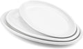 Foraineam Set of 3 Sizes Porcelain Oval Serving Platters White Dinner Plates Serving Dishes for Party, Dessert, Sushi, Fish
