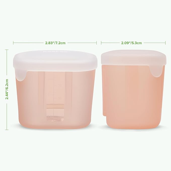 haakaa Mini Meal Silicone Storage Containers,3 oz Silicone Baby Food Containers with Airtight Lids,Reusable Baby Food Jars for Purees, Fruits & Snacks-Microwave & Dishwasher Safe,6 Pack,Blush