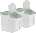 2 Pack 55 Lbs Airtight Rice Storage Container, Large Pantry Bin with Locking Lid & Wheels, Food-Grade PP Dry Goods Dispenser with Measuring Cup for Flour Grain Cereal Pet Food Kitchen Organization Gr