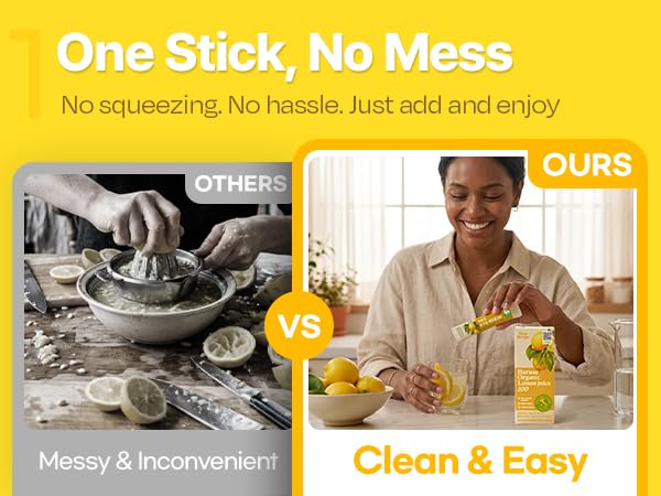 [14 Sticks] Organic 100% Pure NFC Whole Lemon Juice Sticks – 20g Each – Italian Lemon, Cold Pressed, Product of Korea, Non-GMO, No Sugar Added
