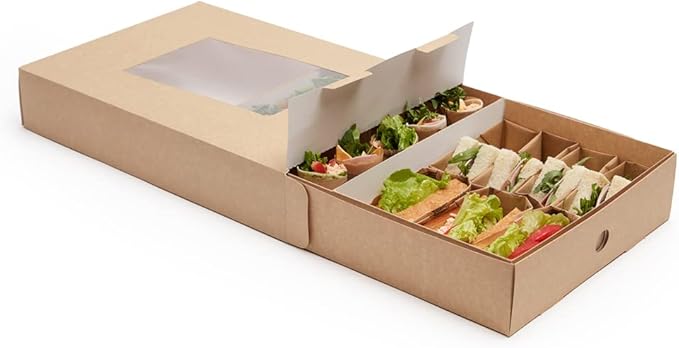 Restaurantware-12 x 8.7 x 3.2 Inch Insert For Catering Trays, 10 Grease-Resistant Insert For Catering Boxes - High Wall, Sturdy, Kraft Paper Insert For Catering Food Containers, Trays Sold Separately