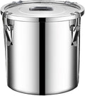 stainless steel food storage containers with lids lock clips airtight container large airtight for rice flour sugar grain coffee bean storage containers Kitchen jar (1.59gal/6L)
