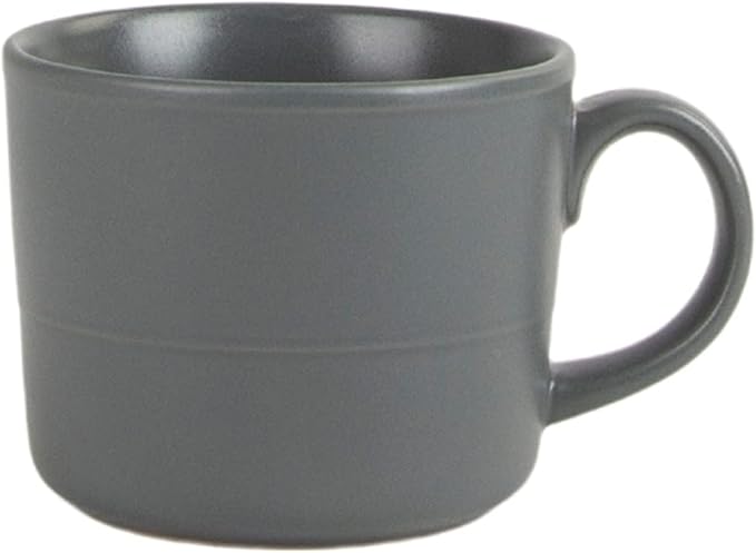 Double Line 3.75"/12 oz Mug, Set of 6, Matte Gray