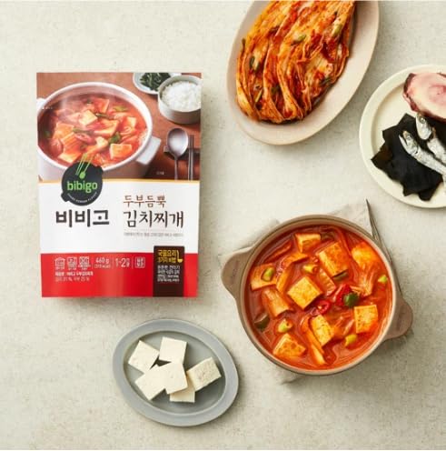 Bibigo Traditional Korean Kimchi Stew with Tofu - Pack of 1 x 16.02oz - CJ 비비고 두부김치찌개