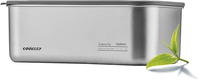 54oz/1600ml Stainless Steel Food Containers,Stainless Steel Containers with Lids,Snack Containers,Lunch Box,Easy Clean,Airtight & Leakproof for Kitchen Storage,Dishwasher Safe,BPA-Free