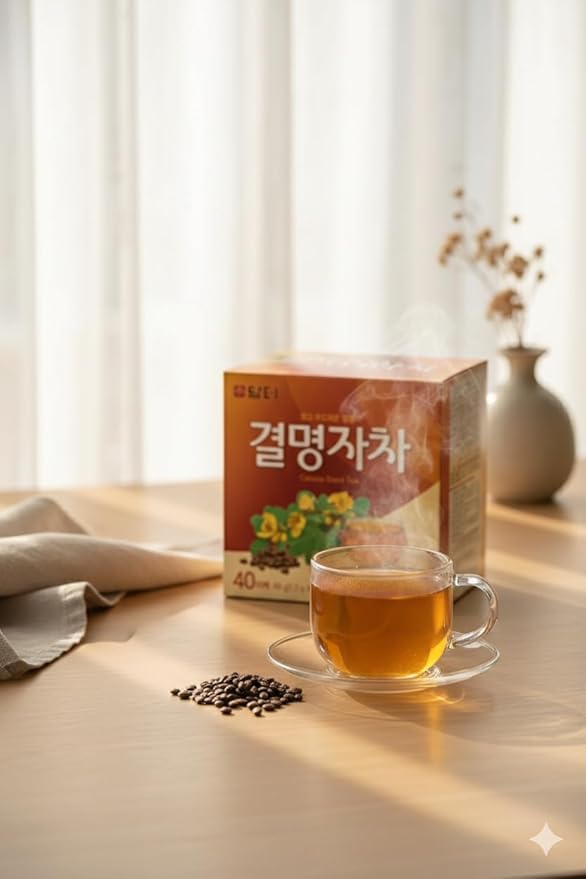 Damtuh Cassia Seed Tea – Traditional Korean Herbal Tea, Smooth & Caffeine-Free, 40 Tea Bags (1.2g each)