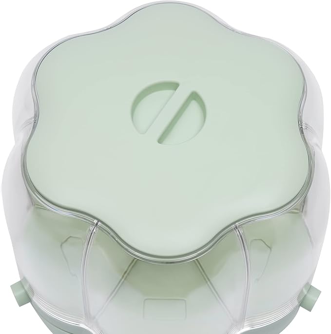 Grain Storage Container Dispenser, 6 Grids rice dispenser rotating, 360° rotating food dispenser One-Click Output rice Storage Round Grain Dispenser Kitchen (Matcha Medium 1.53kg)