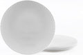 LaGlint 7.5 inch Appetizer Plate Set of 6, Opal Glass Round Geometric Faceted Small White Plates for Salad Dessert, Kitchen, Dishwasher and Microwave Safe