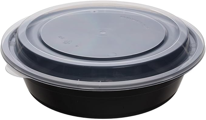 16 oz Round Portion Containers - 50 Pack Commercial, BPA-Free, Freezer/Dishwasher Safe - For Sides, Sauces, Dressings, Snacks