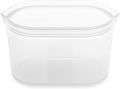 Zip Top Reusable Food Storage Bags | Medium Dish [Frost] | Silicone Meal Prep Container | Microwave, Dishwasher and Freezer Safe | Made in The USA