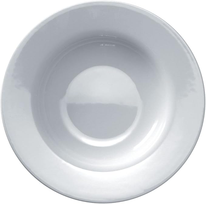 A di Alessi 8-3/4-Inch Platebowlcup Soup Bowl, White Porcelain, Set of 4 -