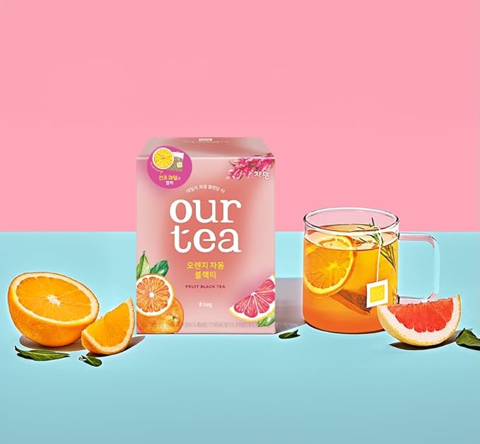 ROASTIQUE Orange Grapefruit Black Tea with Real Dried Fruit – Premium Orgainc Tea Sweet Fruit Blend Hot or Iced Tea Eco-friendly PLA bags, 8 Tea Bags
