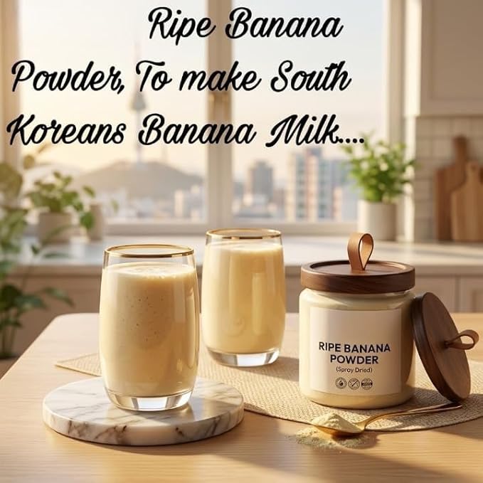 JB Ripe Banana Powder 200 Gm, for South Koreans Banana Milk for Baby Food, for Food| Juice| Smoothie| Ingredient in Beverages, Cooking,Baking, Cosmetics, All Natural No Added Sugar | No Preservatives