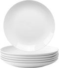 White Dinner Plates Set of 6, 11 Inch Ceramic Plates – White Porcelain Dinner Plates for Kitchen, Serving & Everyday Use, Microwave & Dishwasher Safe