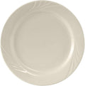 Tuxton China YEA-096 Plate, 9-3/4" Diameter, Round, Wide Rim, Embossed, Microwave and Dishwasher Safe, Oven Proof, Fully Vitrified, Ceramic, TuxCare, Healthcare, Monterey, Pack of 24