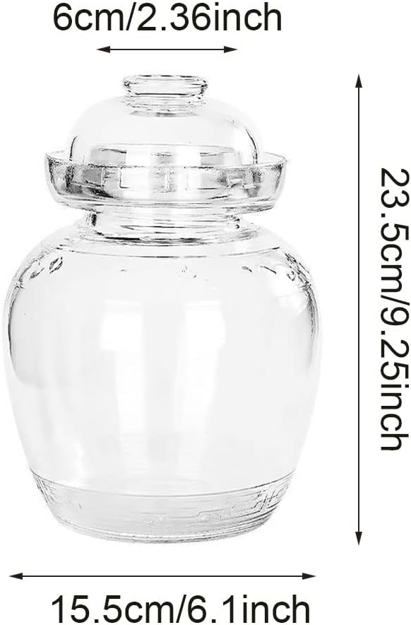 2.5 Liter Pickle Jar Glass Jar with Lid, Fermentation Kit with Water Seal Airlock Lid, Canning Jar for Pickles, Kimchi, Sauerkraut, Kombucha, Paocai