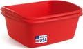 Tribello 2-Pack Dish Pans for Kitchen Sink, Plastic Tub Dishpan Wash Basin and Foot Bath for Soaking Feet, Wash Bucket for Washing and Storage Cleaning Supplies - 12 Quarts - Heavy Duty - (Red)