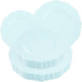 WDF 60pcs Mint Green Plastic Plates - Baroque Dinner Plates Including 30 Green Plates Disposable10.25inch, 30 Dessert Plates 7.5inch for Upscale Wedding/Party/Picnic/Spring