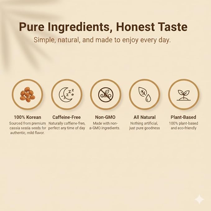 Damtuh Cassia Seed Tea – Traditional Korean Herbal Tea, Smooth & Caffeine-Free, 40 Tea Bags (1.2g each)