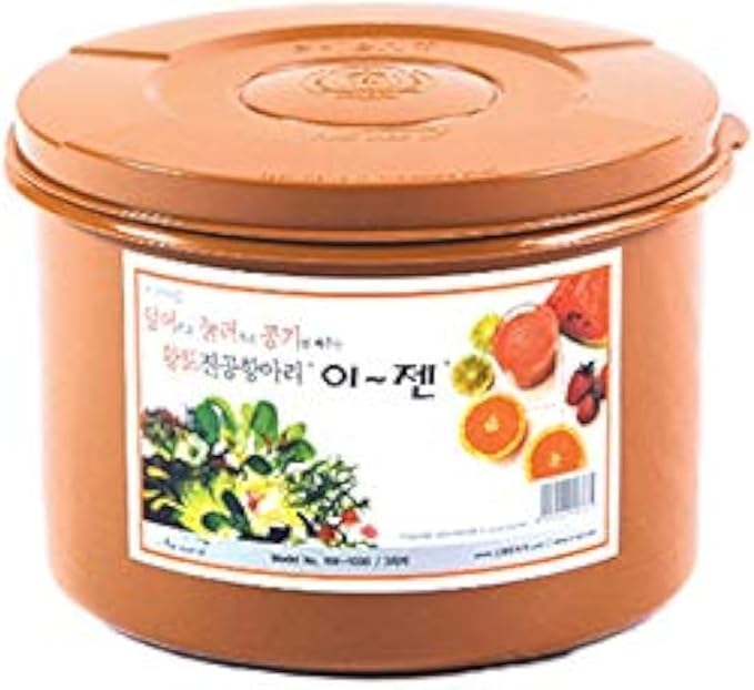 e-jen Premium Kimchi, Sauerkraut Container Probiotic Fermentation with Inner Vacuum Lid Round (0.8 gal/ 3L)