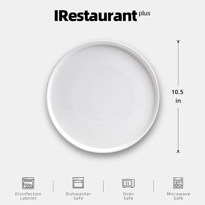 Bone China Cone Shape Commericial Grade Dinnerware Plate 10.5inch, Case of 12