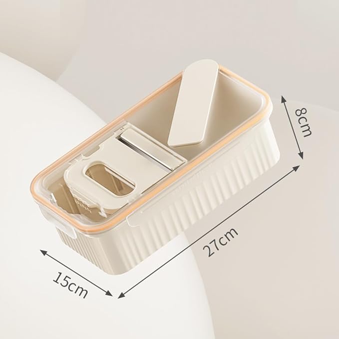 Kimchi Cutter 3 in 1 Food Meat Cutting Storage Container Kit,Kimchi-cutter Sealed Container, Kimchi-Tong Side Dish-Tong Vegetable Tong,Large Capacity Food Dispenser