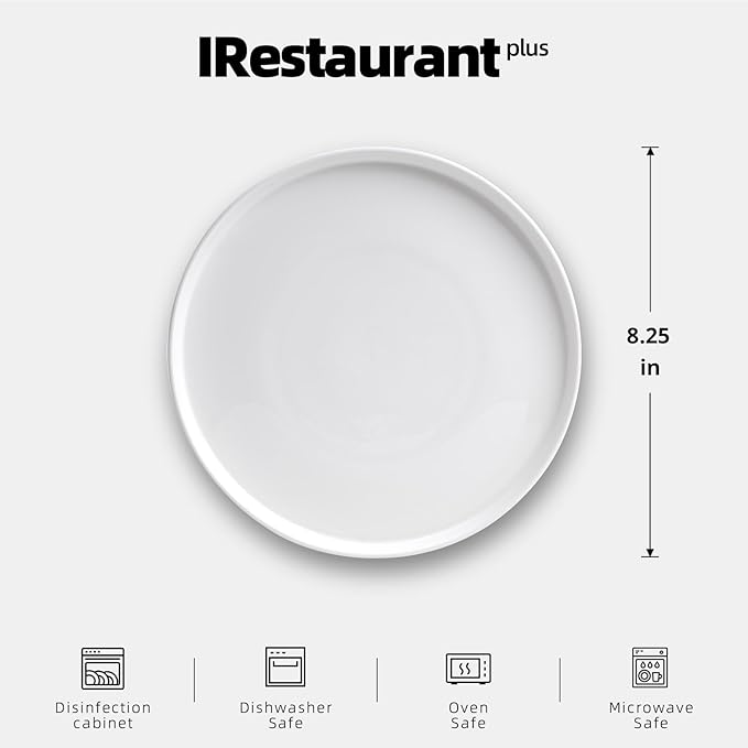 Bone China Cone Shape Commericial Grade Dinnerware, Salad Plate 8.25inch, Case of 12