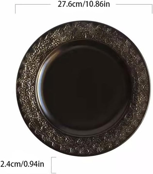 Dining Plates Nice-Looking Dish Plate, Pasta, Western-Style Steak Plate, Simple Home European-Style Ceramic Tableware, Light Luxury Dinner Plate Ceramic Dinner Plates(A)