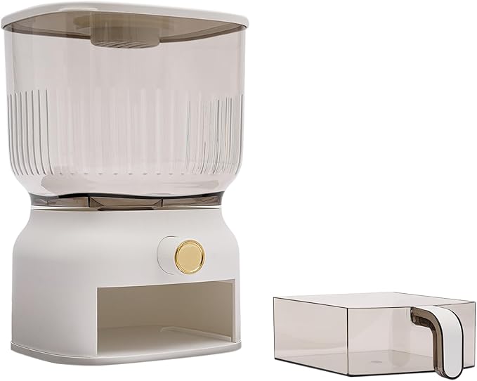 22 Lbs Rice Dispenser, Large Sealed Grain Storage Container With Rice Cup Food Dispenser Kitchen Organizer For Rice, Beans, Grains, Cereal Dry Food, Small Pantry Food. (1, Circular)