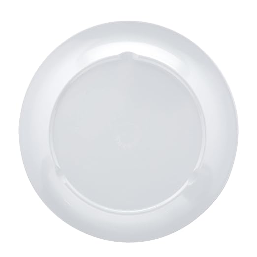 Amazon Basics Melamine Plate, Dishwasher Safe, Food Safe, BPA Free, 10.5 in, White, 6-Piece Set