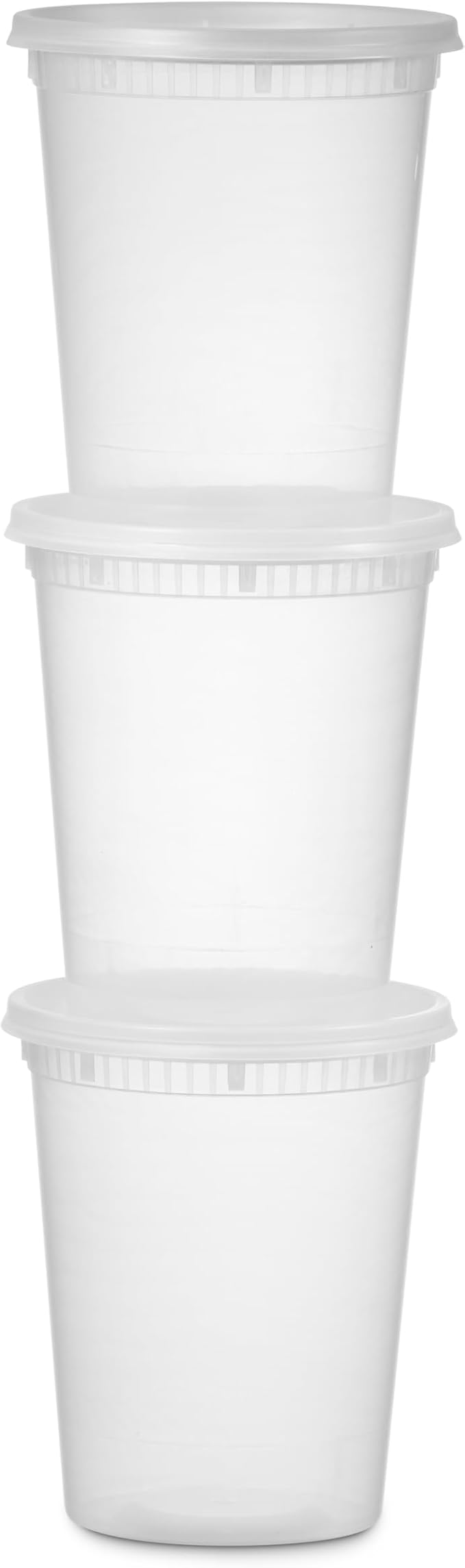 24 Pack -32 Oz Plastic Deli Containers with Lids - Food Storage Containers with Lids - Clear Disposable Airtight Meal Prep Containers, BPA Free, Stackable, Leakproof, Microwave and Freezer Safe