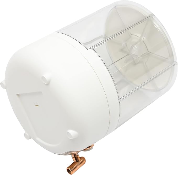 Rice Dispenser, 6 Grid 360° Rotating Cereal Dispenser Rice Container Holder with Lid, Grain Storage Organizer for Kitchen Countertop Dry Food, White, 14.3lbs