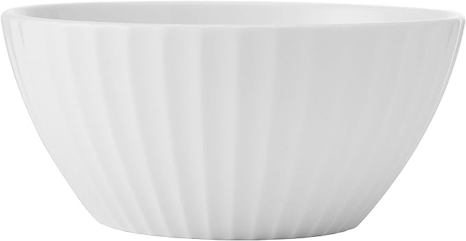 Pfaltzgraff Fluted Grace 24 Piece Porcelain Plate and Bowl Dinnerware Set, Service for 8, Fluted Design, Durable for Everyday Use, White