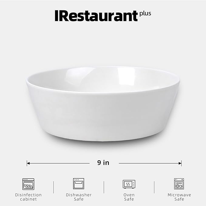 Bone China Cone Shape Commericial Grade Dinnerware, Serving Bowl 9 inch, Case of 6