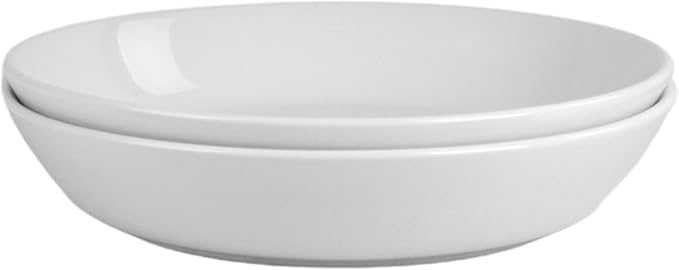Double Line 9.5"/36 oz Dinner Bowl, Set of 2, White