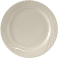 Tuxton China YEA-102 Plate, 10-1/4" Diameter, Round, Wide Rim, Embossed, Microwave and Dishwasher Safe, Oven Proof, Fully Vitrified, Ceramic, TuxCare, Healthcare, Monterey, Pack of 12