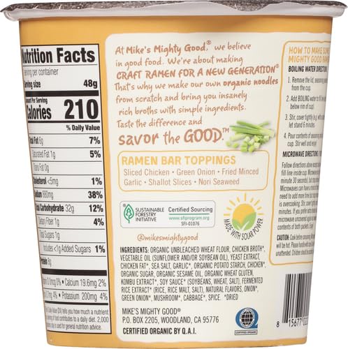 Mike's Mighty Good Ramen Soup, Chicken, 1.6 Oz (Pack of 6)
