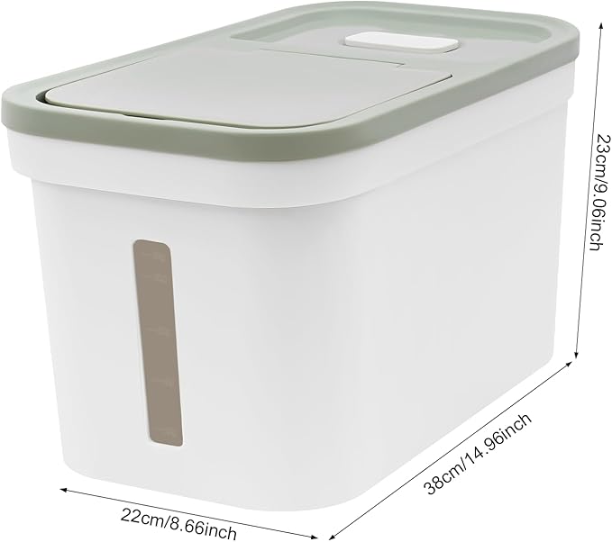 22lbs Rice Container, Large Rice Storage Container with Lid Airtight Food Cereal Container Bins Pet Food Container Household for Home, Kitchen, Grain Warehouse, Pet Store