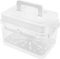 Press Plate Leakproof Airtight Pickle Kimchi Container, Press Plastic Fermentation Container, 4L Food Storage Box w Hidden Handle, Portable Mason Jar, Clear Sauerkraut Press Container for Home Kitchen