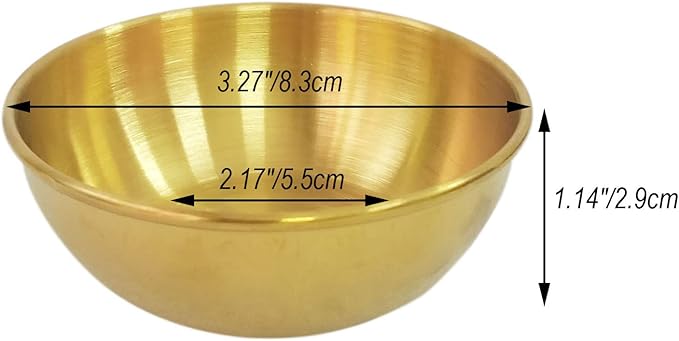 8Pcs Mini Stainless Steel Dipping Sauce Dishes, Round Seasoning Dishes, Sushi Dipping Bowl, Appetizer Plates, Gold 3.27"x3.27"x1.14"