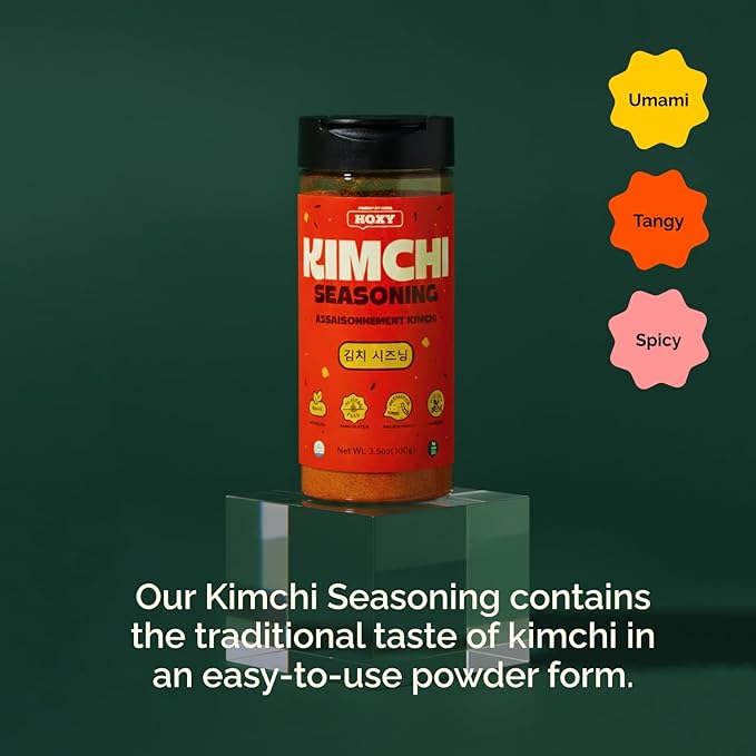 HOXY Journey of Korea Kimchi Seasoning Mix 3.5 oz - ORIGINAL Spicy Seasoning Mix, Rich in Probiotics, Vegan, Gluten Free, NON- GMO, BBQ Dry Rub for Any Meat, Seafood & Vegetables (3.5Oz (Pack of 2))