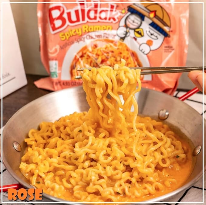 Samyang Buldak Chicken Stir Fried Ramen Korean Ramen (5 Flavor Combo, 5 Pack)