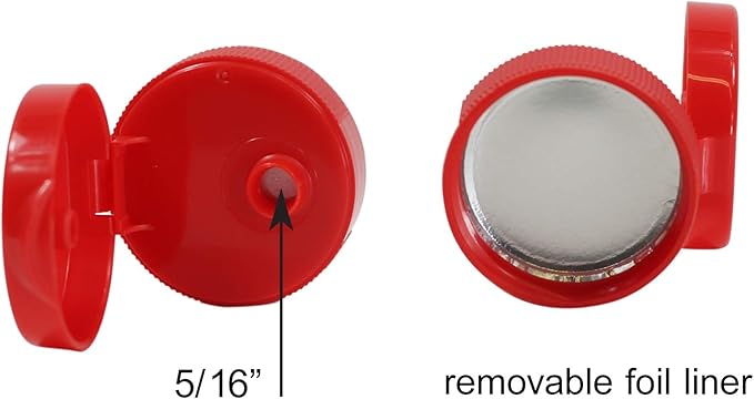 Pinnacle Mercantile Condiment Squeeze Bottles with Flip Top Hinged RedCap 16 oz Set of 5 (Perfect for Condiments, Sauces, Dressings, BBQ, Ketchup) Made USA