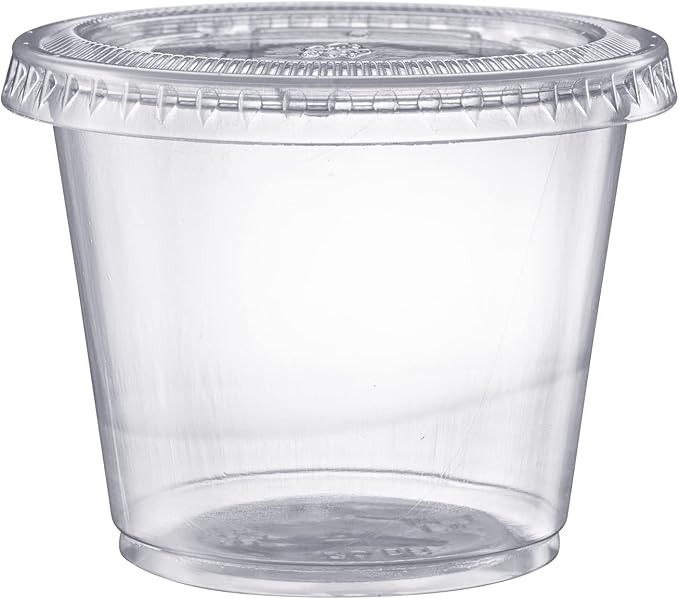 Pantry Value 5.5 oz Jello Shot Cups with Lids [200 Count] Clear Disposable Plastic Portion Containers for Snacks, Sides, Meal Prep & Sauces - Durable, Stackable, Leak-Resistant
