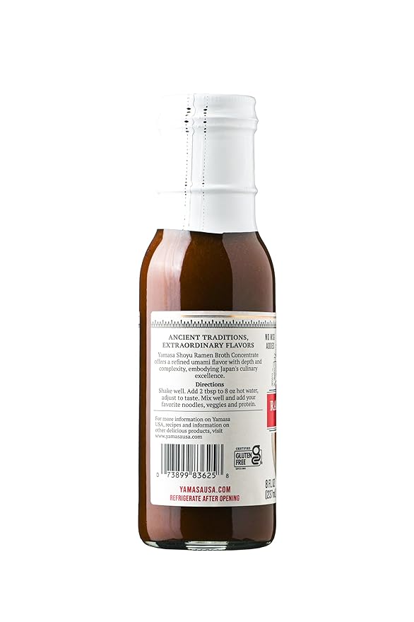 Yamasa, Artisanal Shoyu Ramen Broth Concentrate, Serves 8 Bowls, Gluten Free, No MSG Added, Certified in the Japanese Tradition, 8oz