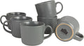Double Line 3.75"/12 oz Mug, Set of 6, Matte Gray