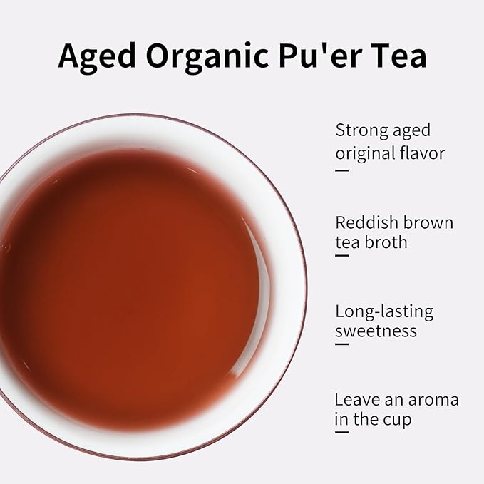LAPALIDE 7.05 Oz Puerh Tea Loose Leaf, USDA Organic Pu erh Tea, Yunnan Puerh loose leaf Mellow and Rich, Pu'er Ancient Tree tea Leaves Using Dry Storage