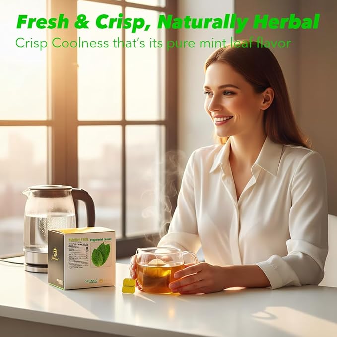 Soilmount - Peppermint Leaf Tea - |Mint leaf tea|Bohe|薄荷|박하| - Pure Herbal Tea - Natural, Organic, Non-GMO, Clean Ingredients, Caffeine Free (18 Tea Bags, Box 1)